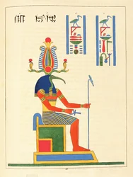 Der Gott Thot, Illustration aus Pantheon egyptien: Sammlung der mythologischen Figuren des Alten Ägypten von Jean-Francois Champollion, veröffentlicht 1823-25